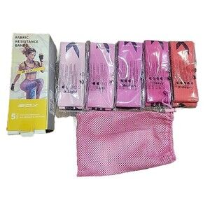 5Pk EOX Exercise Resistance Fabric Loop Bands Non-Slip Resistance Workout Bands